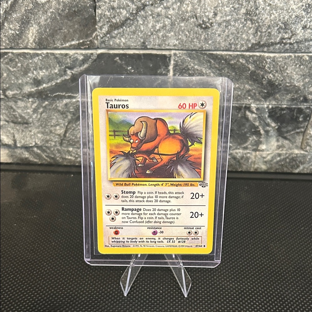 Pokemon 47/64 Tauros 1999 Vintage card from the Jungle Set. Mint/ Near Mint‎